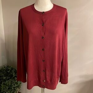 LAFAYETTE 148 NEW YORK button down crewneck cardigan LUXURY lightweight size XXL